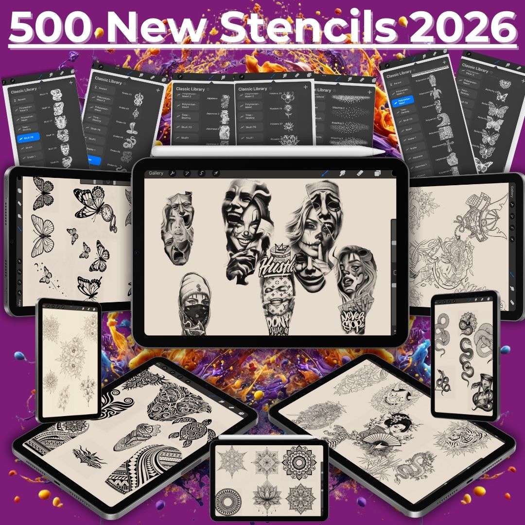 🧩 500 New Tattoo Stencils – 2026 Edition