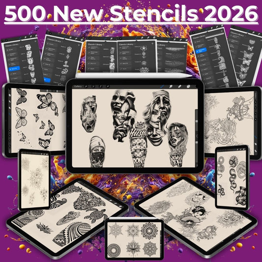 🧩 500 New Tattoo Stencils – 2026 Edition